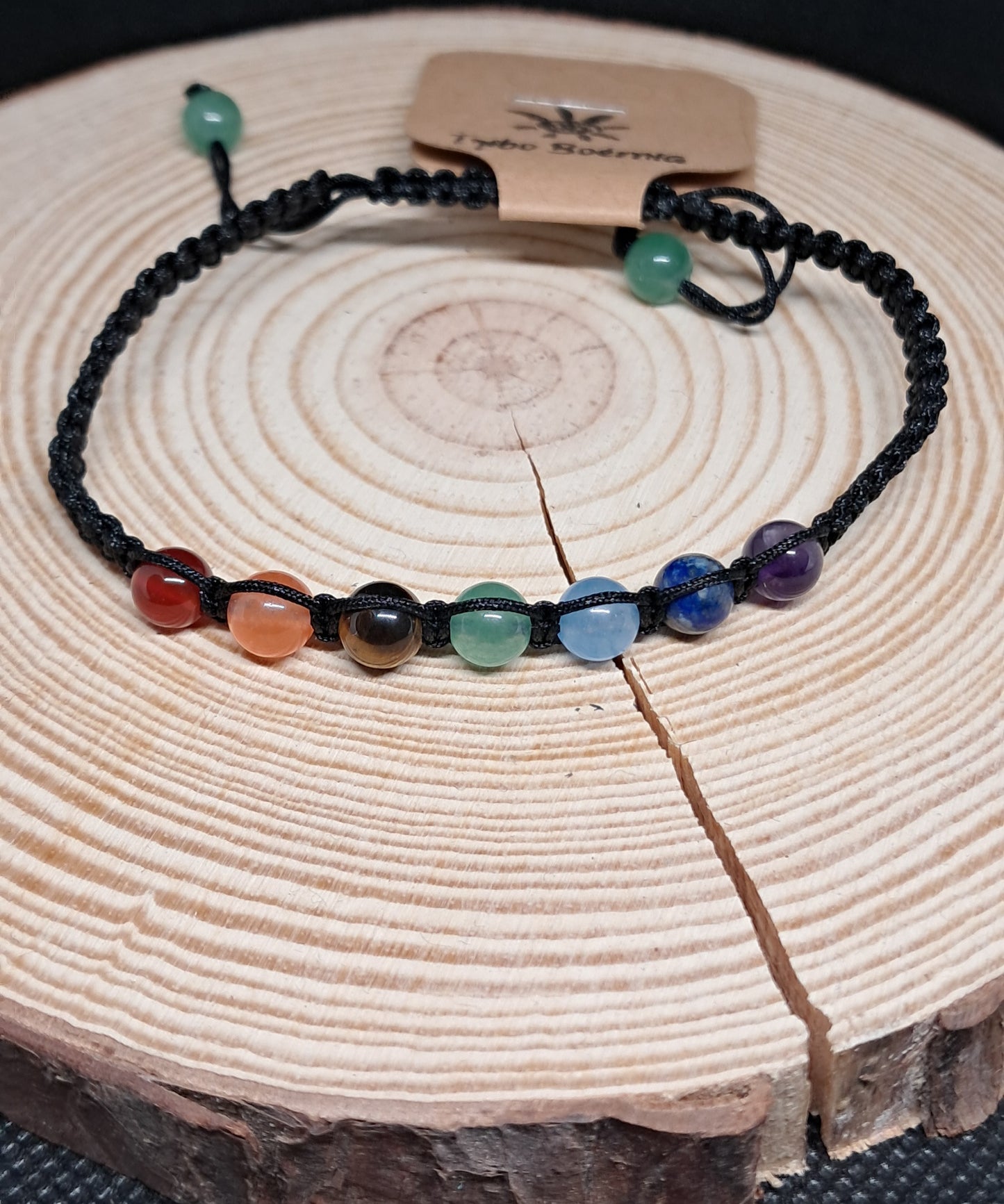 Pulseira em Macramé e Pedras Naturais 7 Chakras